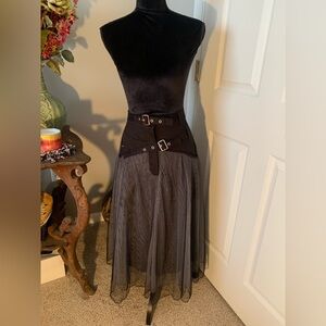 Elegant Black and Gray Tulle Women's Skirt